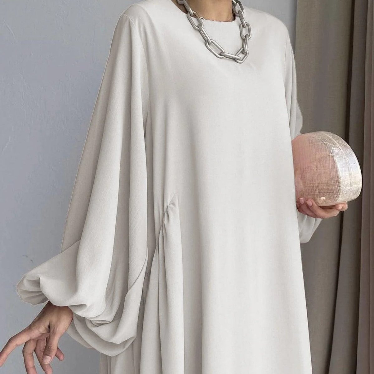 Simple Puff Balloon Sleeve Abaya (MA066) - Mariam's Collection
