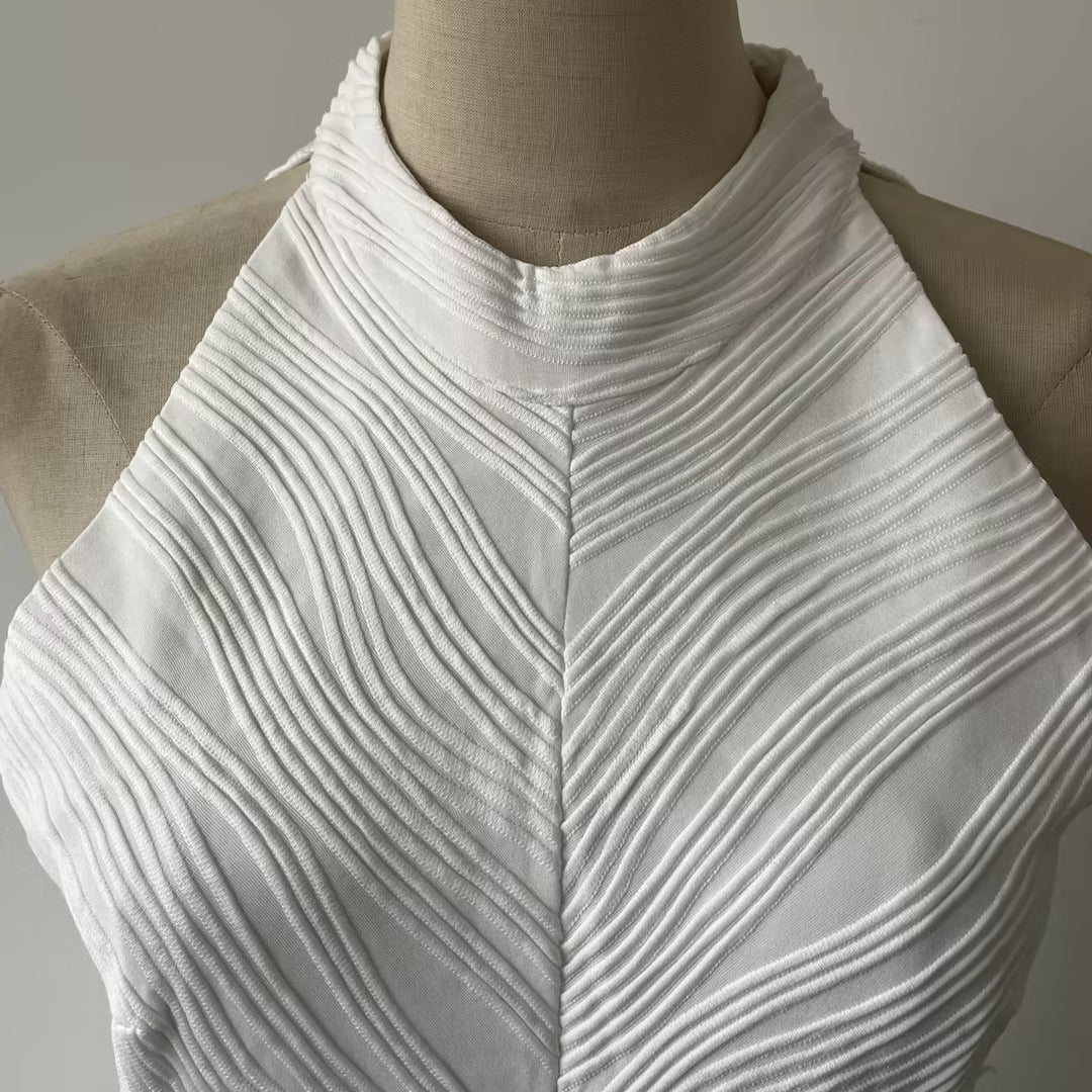 Sleeveless High Neck Gown(MS362) - Mariam's Collection