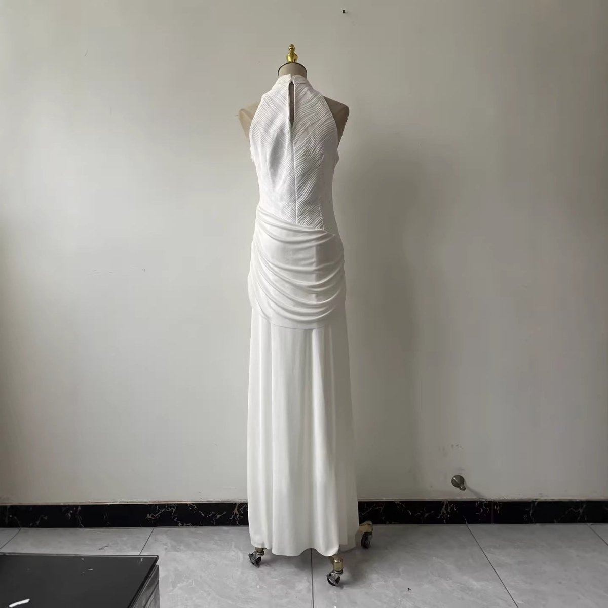 Sleeveless High Neck Gown(MS362) - Mariam's Collection