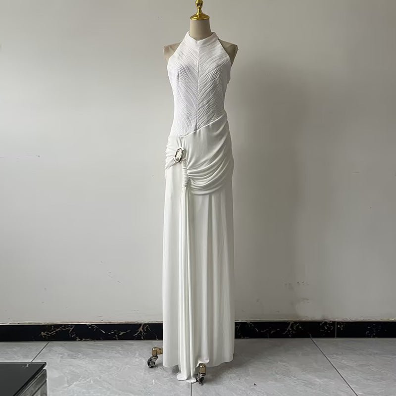Sleeveless High Neck Gown(MS362) - Mariam's Collection