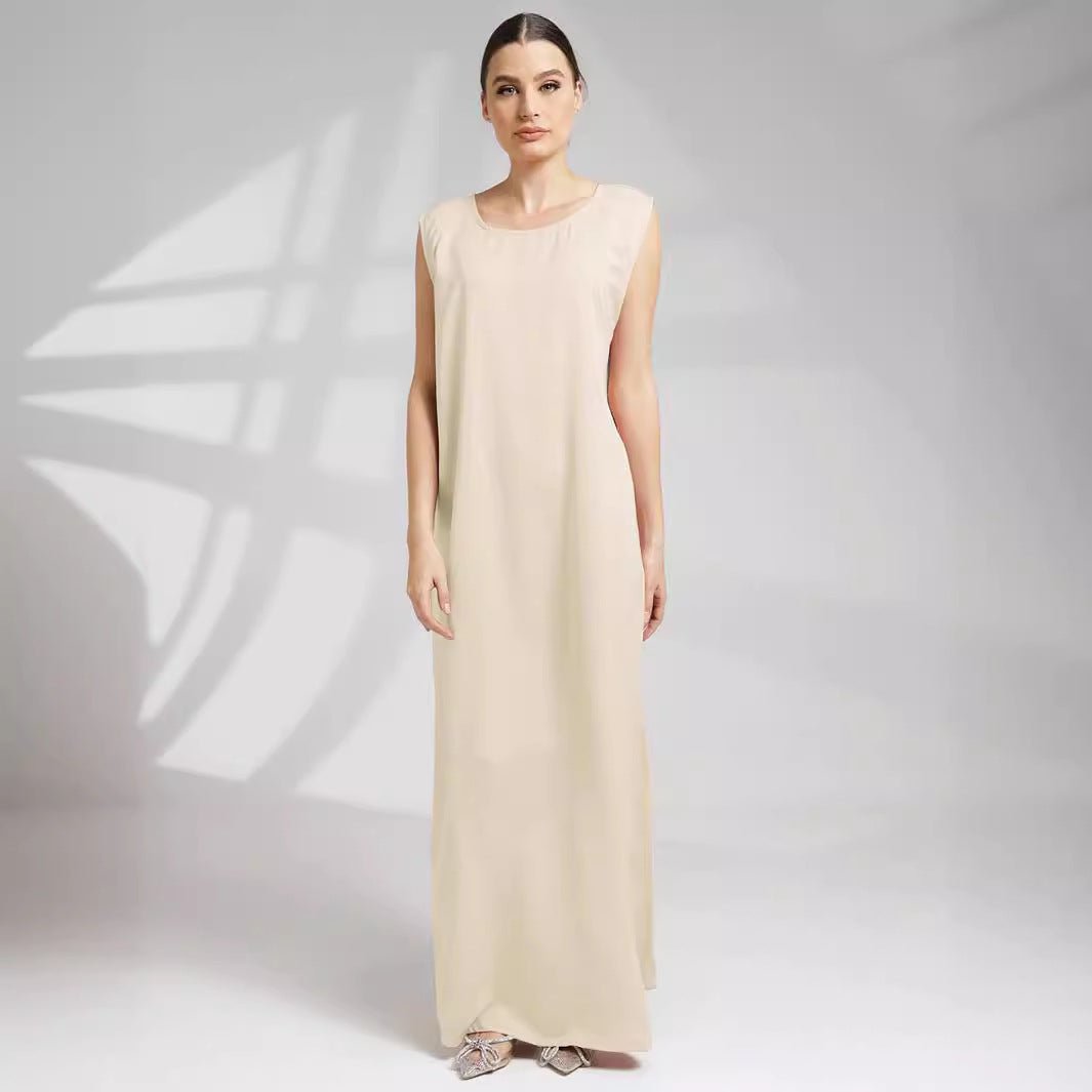 Sleeveless Slip Maxi Dress | Relaxed Fit Base Layer Abaya Dress(MS190) - Mariam's Collection