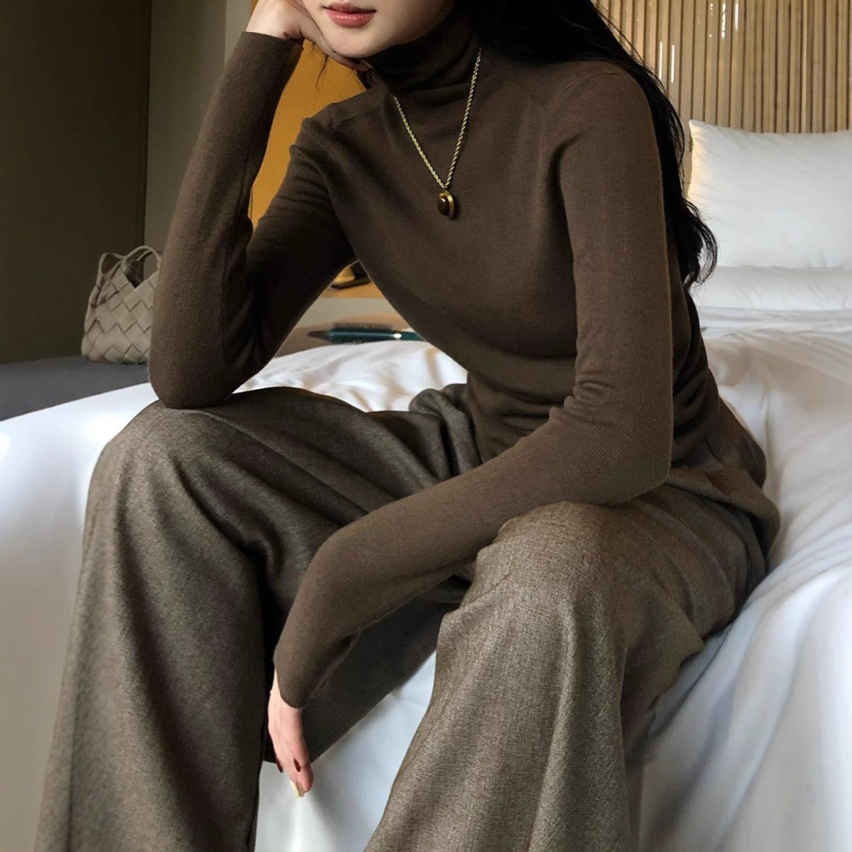 Soft Wool Blend Turtleneck Base Layer Top(MS179) - Mariam's Collection