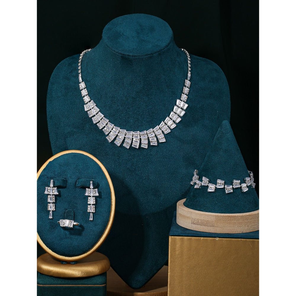 Sparkling Rhinestone 3 - Piece Jewelry Set (MAC314) - Mariam's Collection