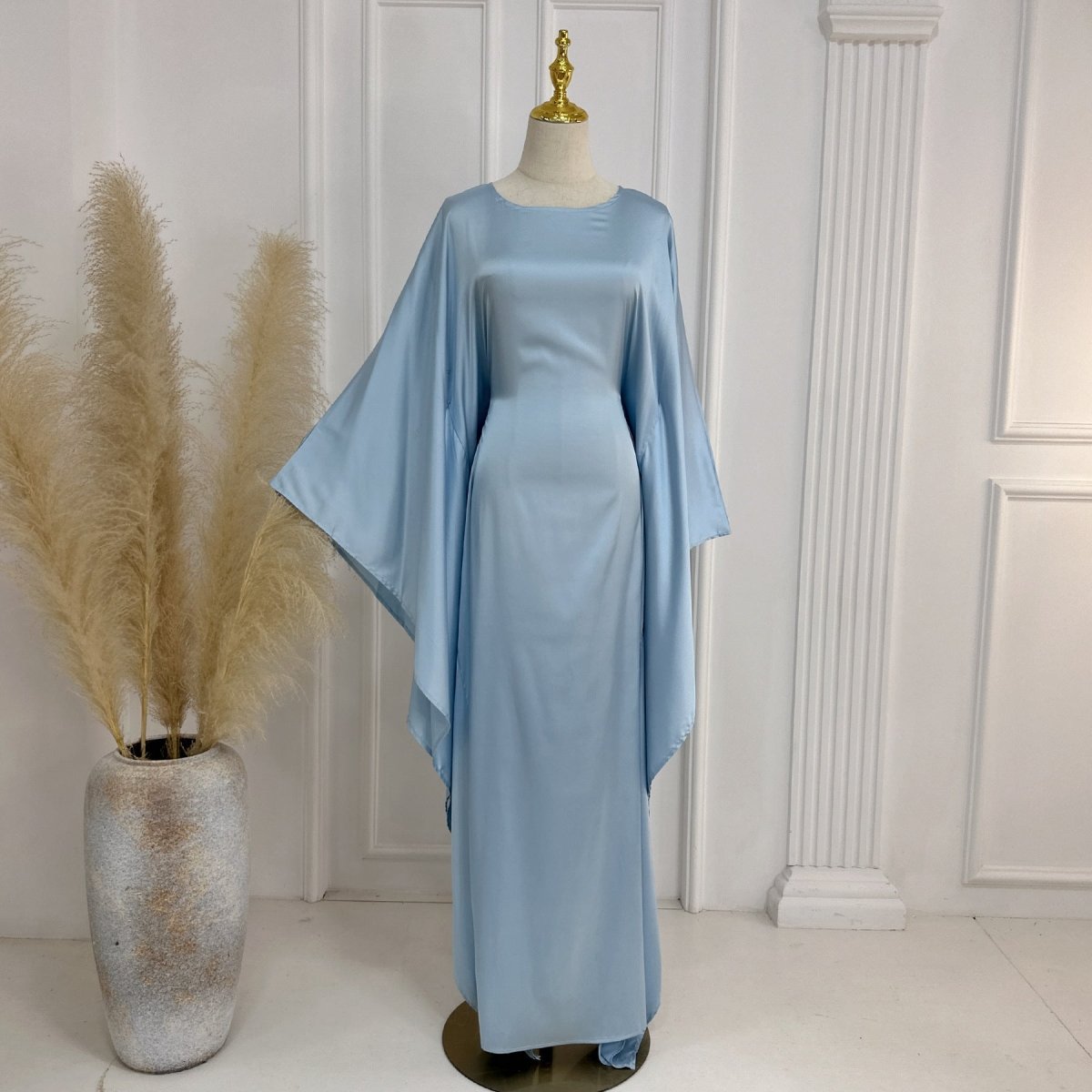 Spring/Summer Evening Wear Celestial Glow Robe Dress Collection |Batwing Sleeve Party Dresses with Metallic Sheen. (MA247) - Mariam's Collection