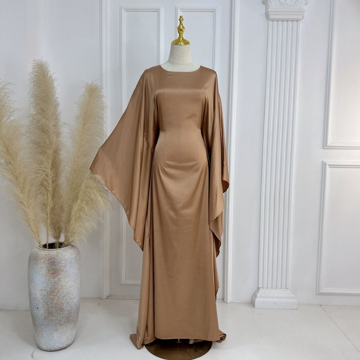 Spring/Summer Evening Wear Celestial Glow Robe Dress Collection |Batwing Sleeve Party Dresses with Metallic Sheen. (MA247) - Mariam's Collection