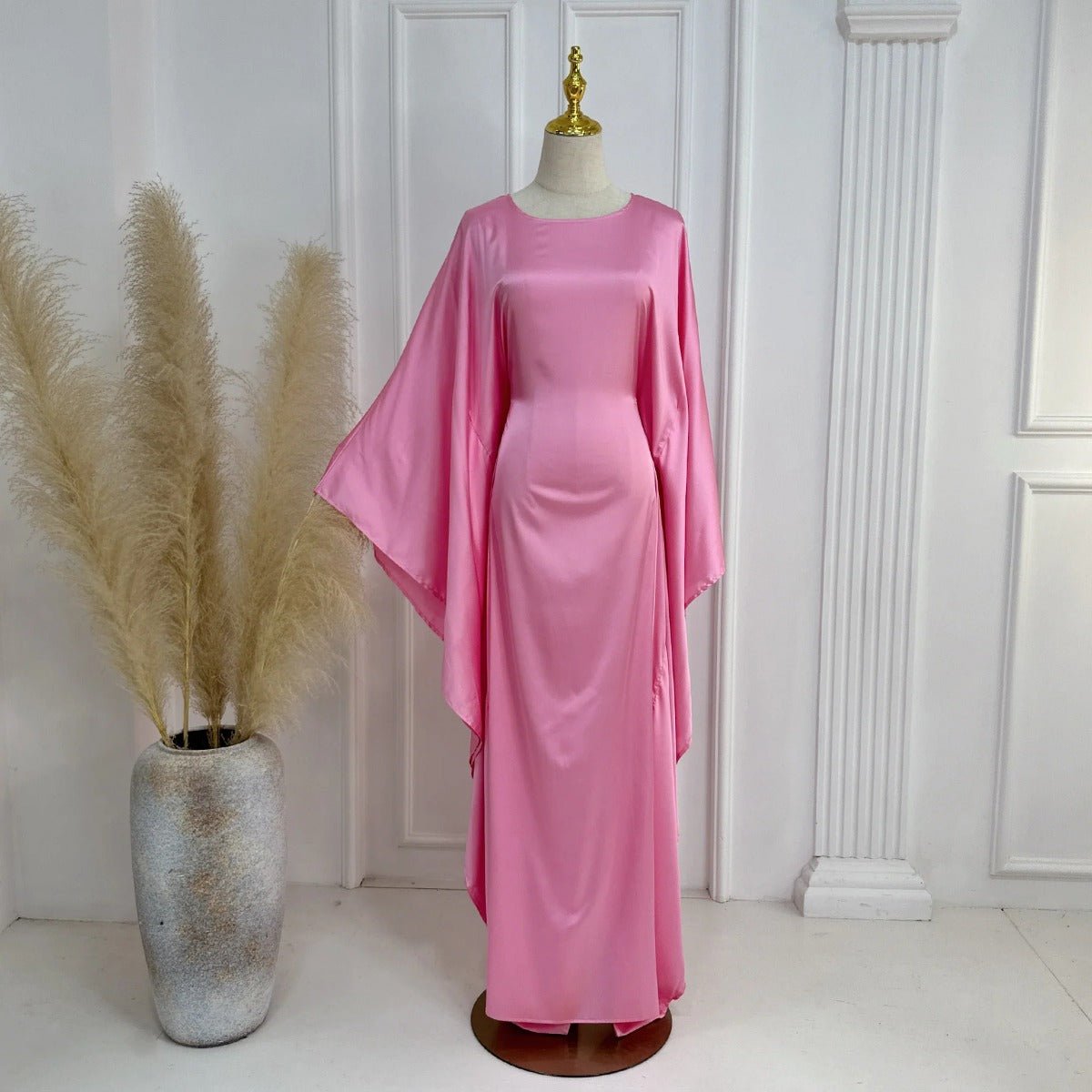 Spring/Summer Evening Wear Celestial Glow Robe Dress Collection |Batwing Sleeve Party Dresses with Metallic Sheen. (MA247) - Mariam's Collection