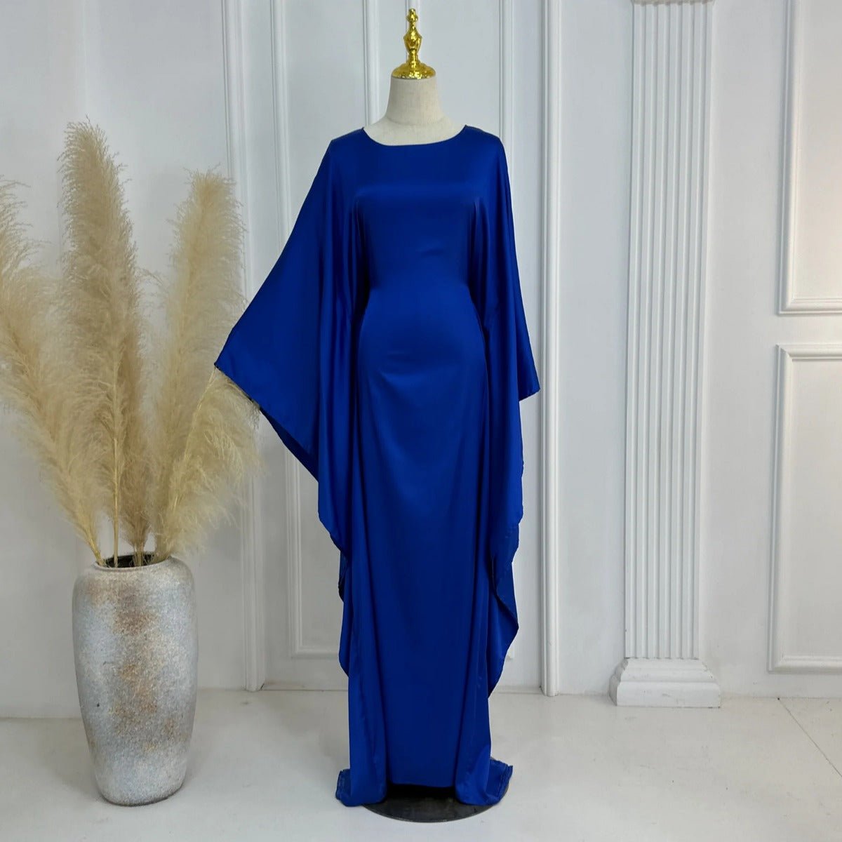 Spring/Summer Evening Wear Celestial Glow Robe Dress Collection |Batwing Sleeve Party Dresses with Metallic Sheen. (MA247) - Mariam's Collection