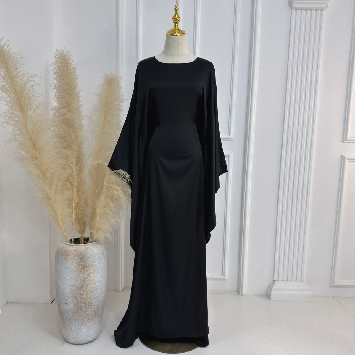 Spring/Summer Evening Wear Celestial Glow Robe Dress Collection |Batwing Sleeve Party Dresses with Metallic Sheen. (MA247) - Mariam's Collection