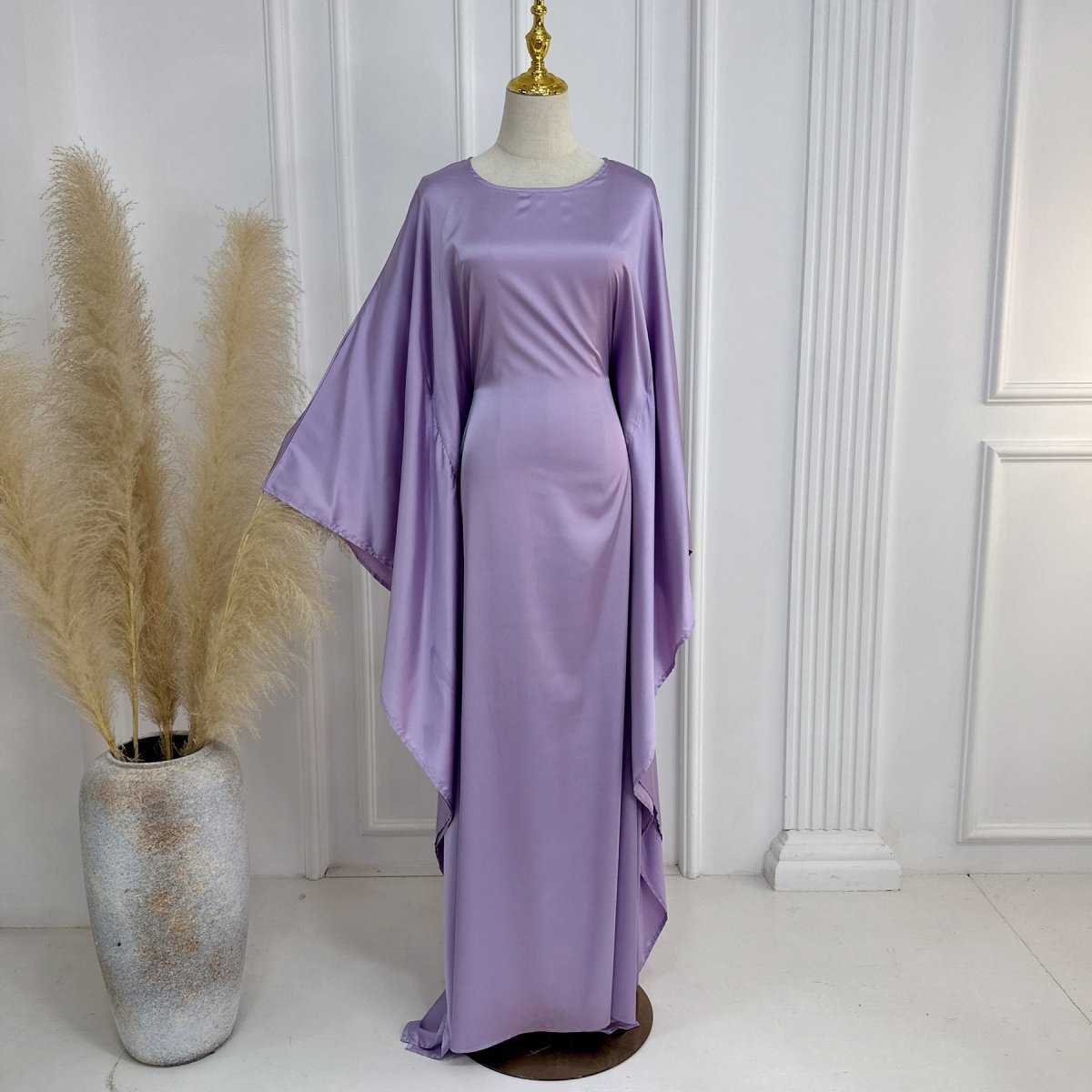 Spring/Summer Evening Wear Celestial Glow Robe Dress Collection |Batwing Sleeve Party Dresses with Metallic Sheen. (MA247) - Mariam's Collection