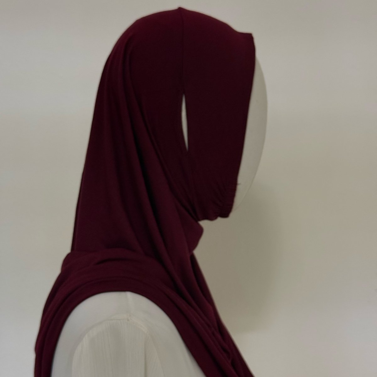 Stretch-Fit Instant Hijab — Cotton Modal, Earphone-Friendly (MH224) - Mariam's Collection