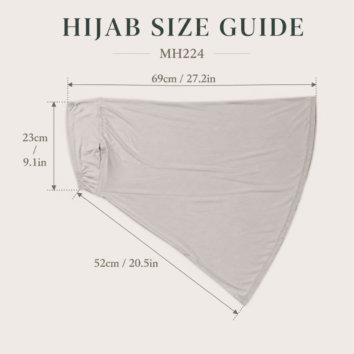 Stretch-Fit Instant Hijab — Cotton Modal, Earphone-Friendly (MH224) - Mariam's Collection