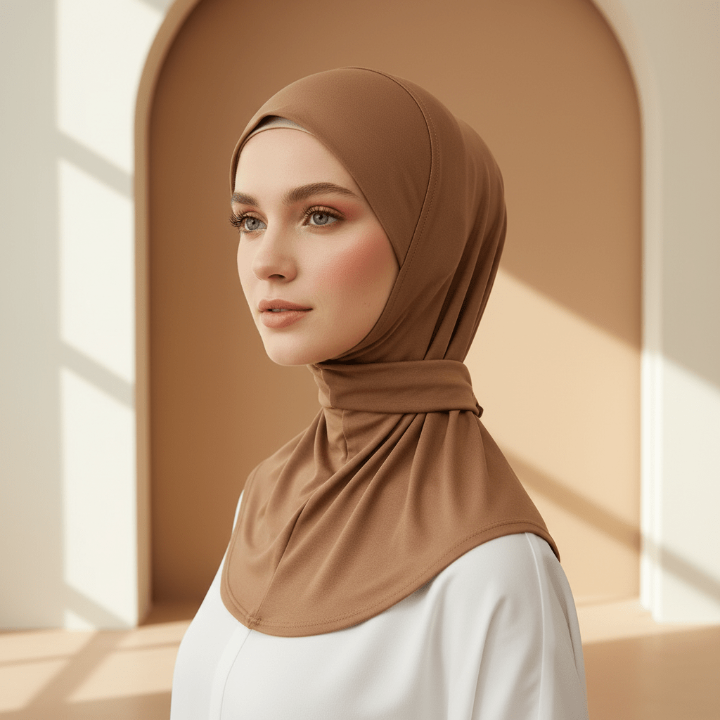 Stretch Underscarf Hijab Cap with Snap Button(MH234) - Mariam's Collection