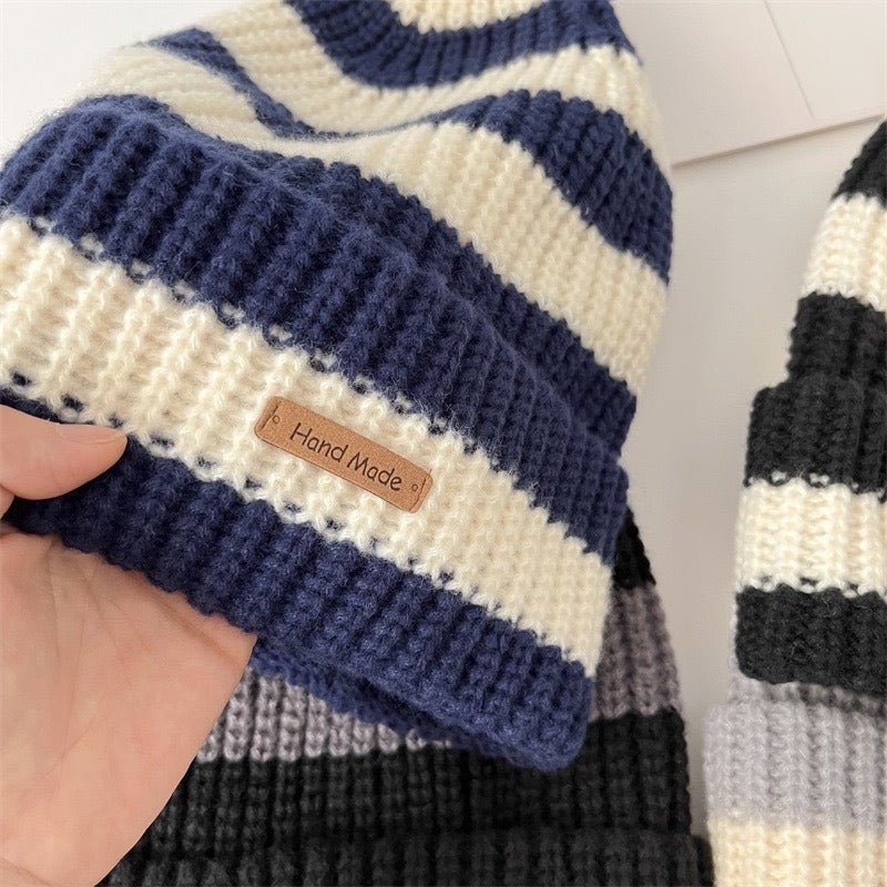 Striped Slouchy Beanie Hat(MAC305) - Mariam's Collection