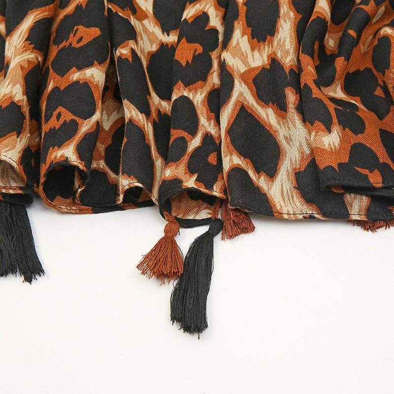 Stylish Leopard Print Scarf Hijab (MH092) - Mariam's Collection