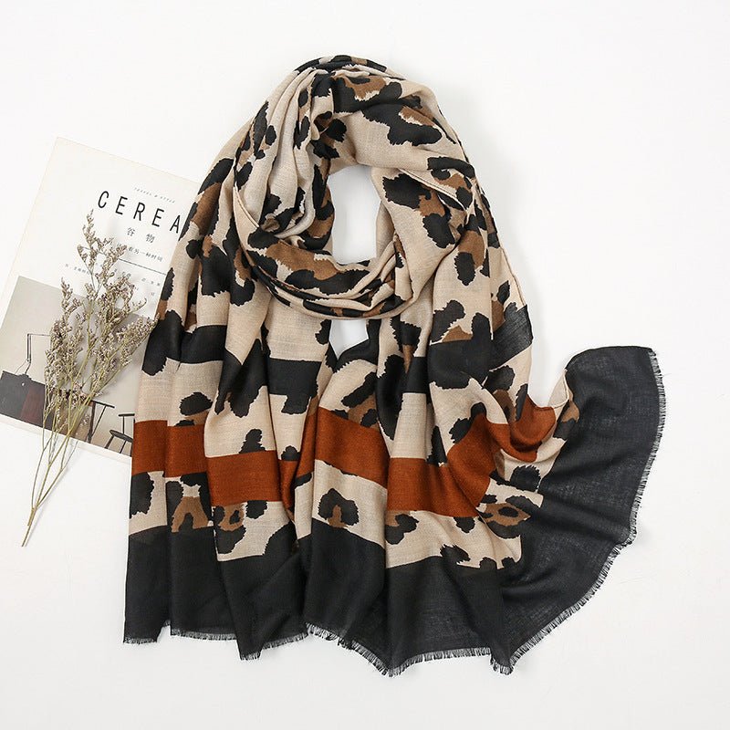 Stylish Leopard Print Scarf Hijab (MH092) - Mariam's Collection