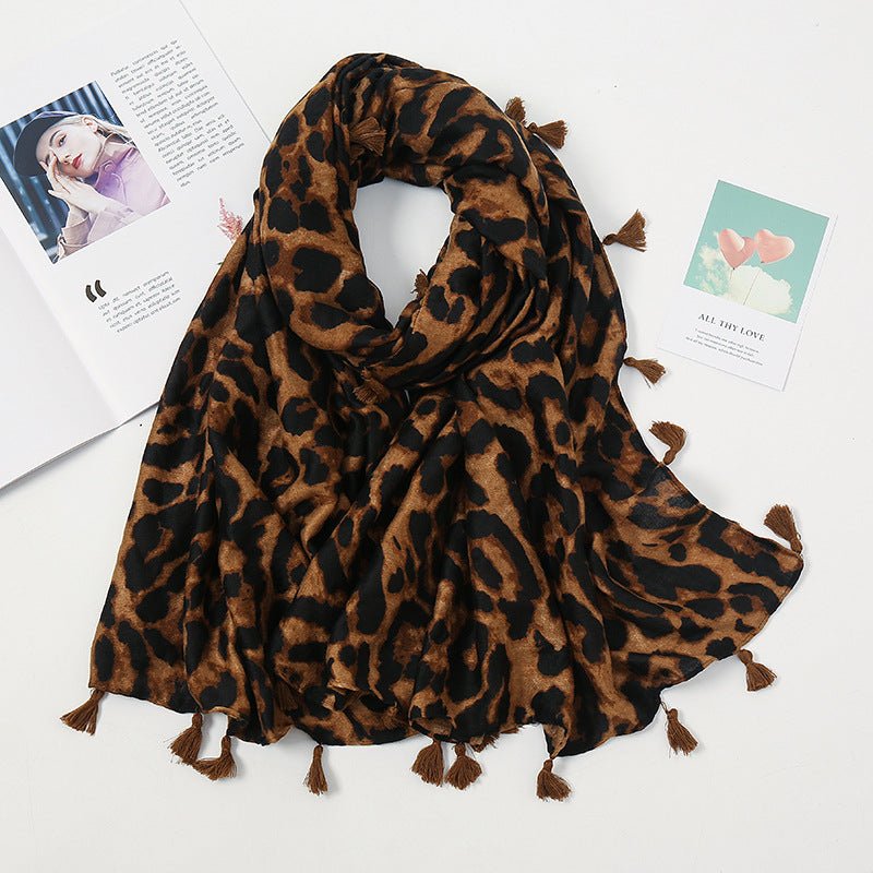 Stylish Leopard Print Scarf Hijab (MH092) - Mariam's Collection