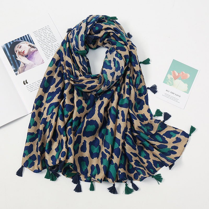 Stylish Leopard Print Scarf Hijab (MH092) - Mariam's Collection