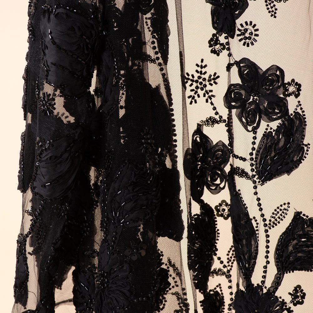 Sunlit Petals Floral Embroidered Abaya – Secret Garden Series (MOA300) - Mariam's Collection