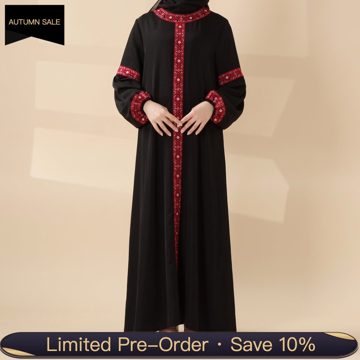 Tatreez Traditional Palestinian Embroidered Heritage Abaya – Collector’s Edition | Limited Pre - Order (MA290) - Mariam's Collection