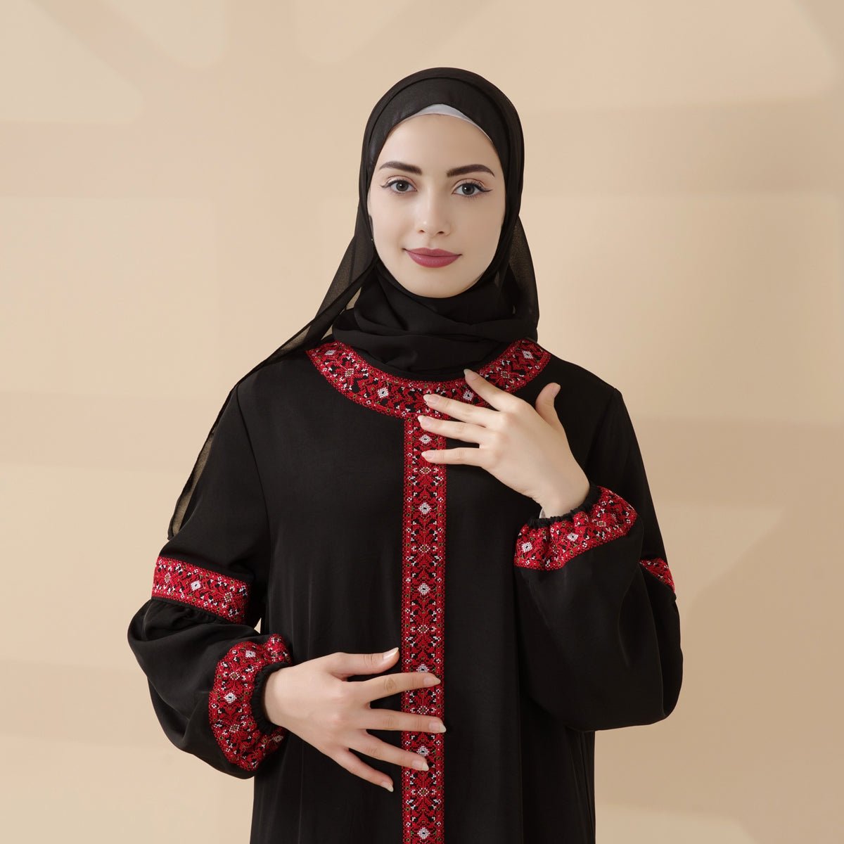 Tatreez Traditional Palestinian Embroidered Heritage Abaya – Collector’s Edition | Limited Pre - Order (MA290) - Mariam's Collection