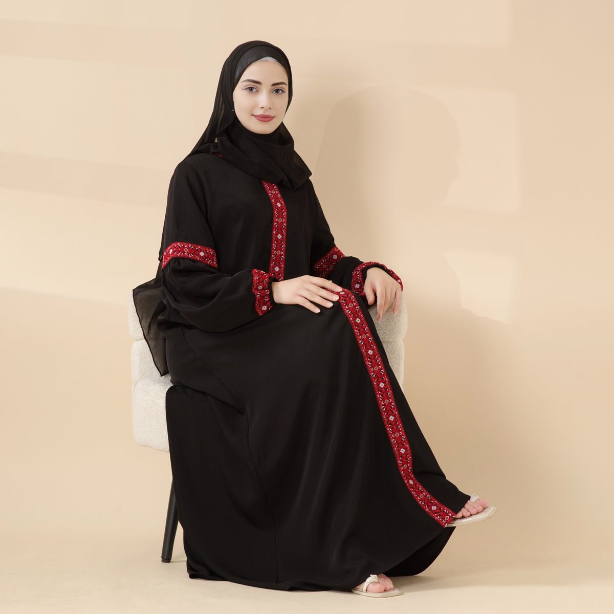 Tatreez Traditional Palestinian Embroidered Heritage Abaya – Collector’s Edition | Limited Pre - Order (MA290) - Mariam's Collection