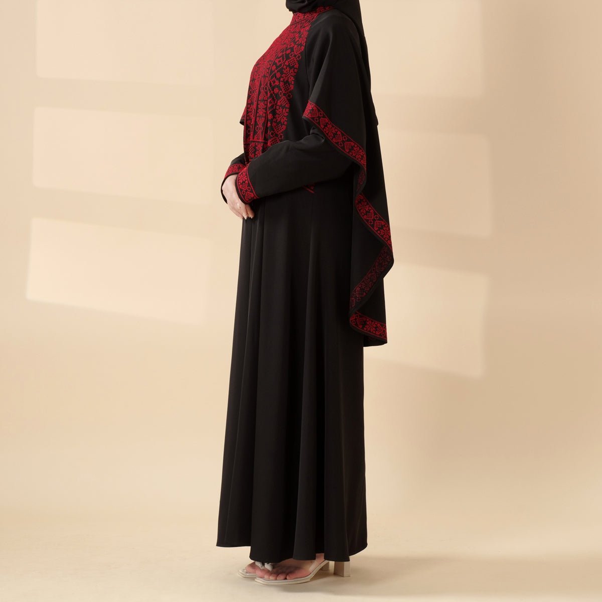 Tatreez Traditional Palestinian Embroidered Heritage Cape - integrated Abaya – Collector’s Edition | Limited Pre - Order (MA291) - Mariam's Collection
