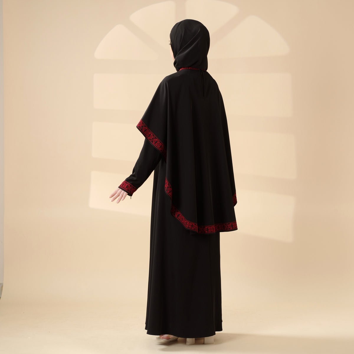 Tatreez Traditional Palestinian Embroidered Heritage Cape - integrated Abaya – Collector’s Edition | Limited Pre - Order (MA291) - Mariam's Collection