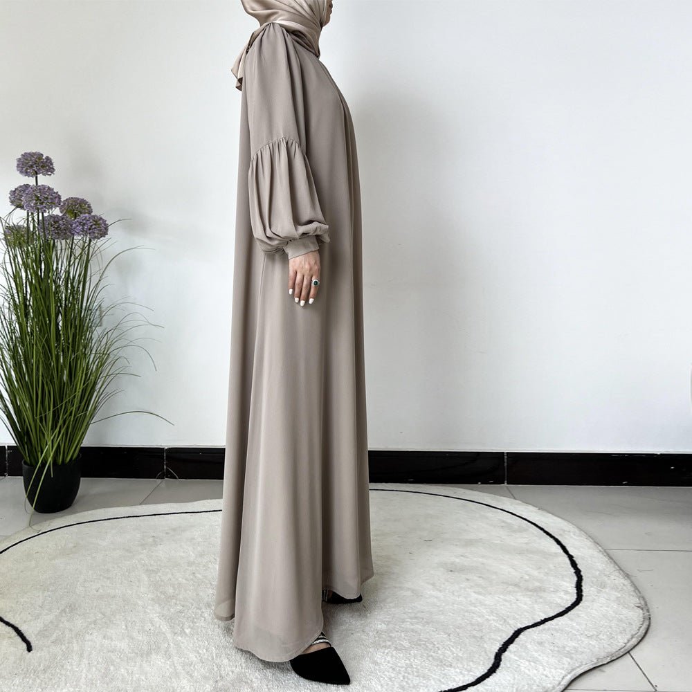 Temperament Chiffon Lantern Sleeve Abaya (MA123) - Mariam's Collection