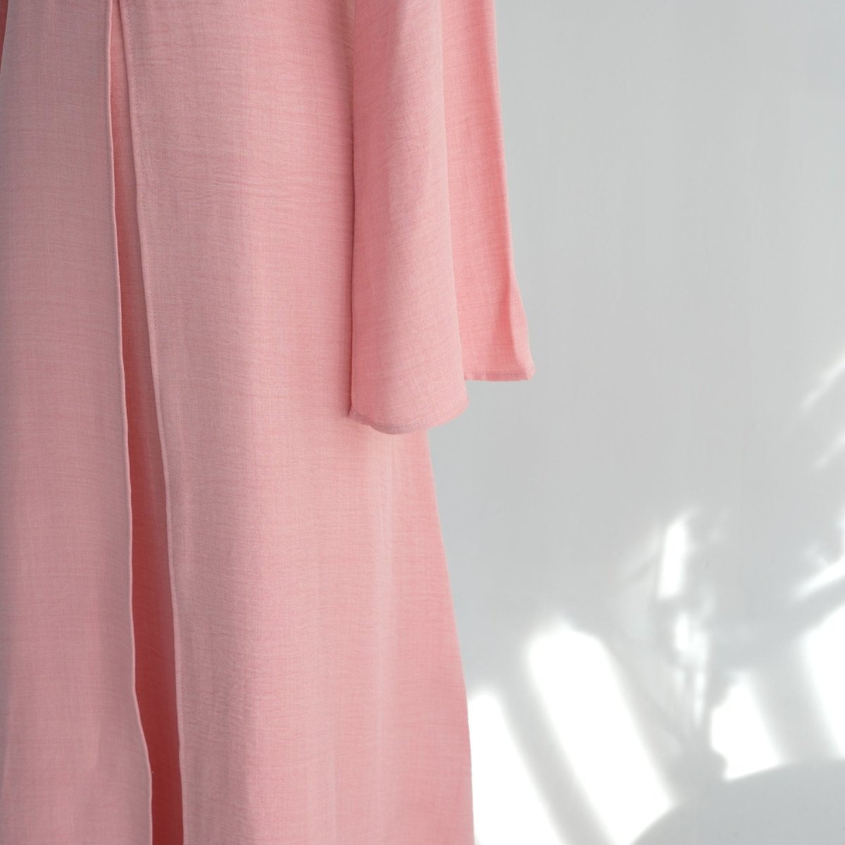 Textured Abaya Set with Tie - Back(MA368) - Mariam's Collection