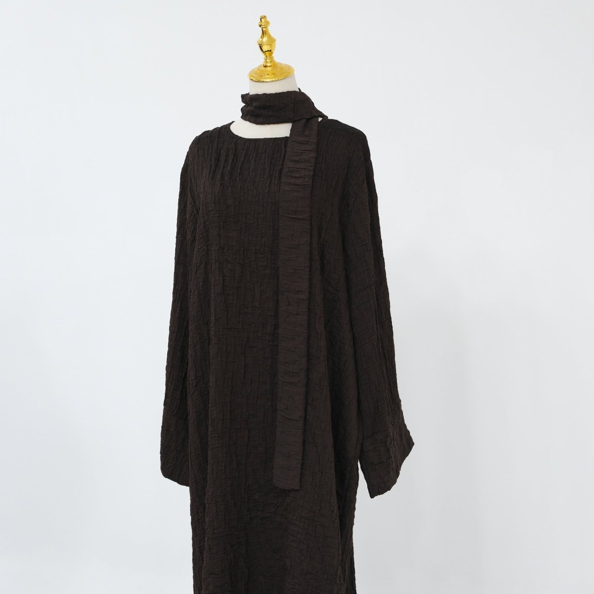 Textured Jacquard Abaya with Batwing Cardigan & Belt(MOA281) - Mariam's Collection