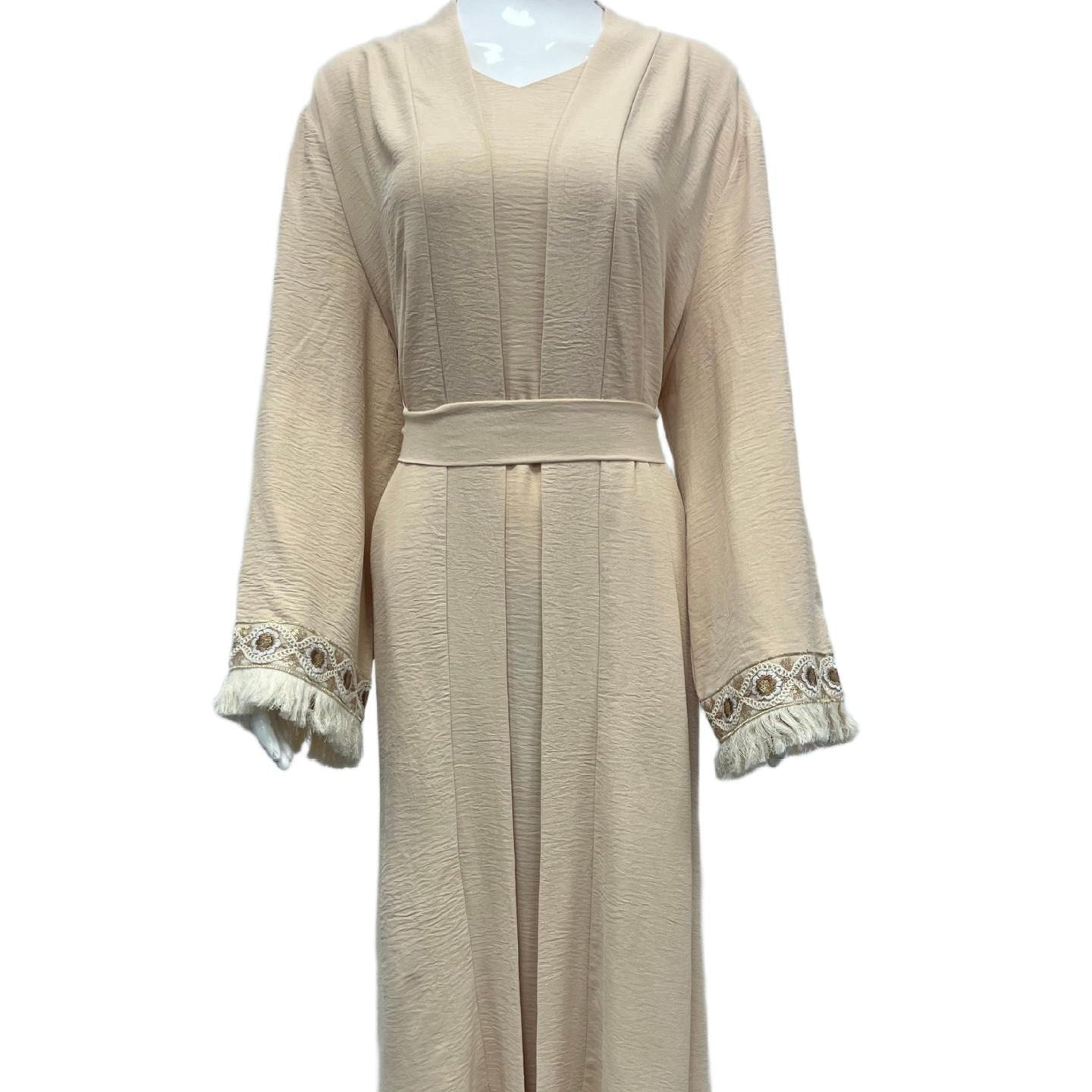 Textured Three-Piece Abaya Set(MOA346) - Mariam's Collection