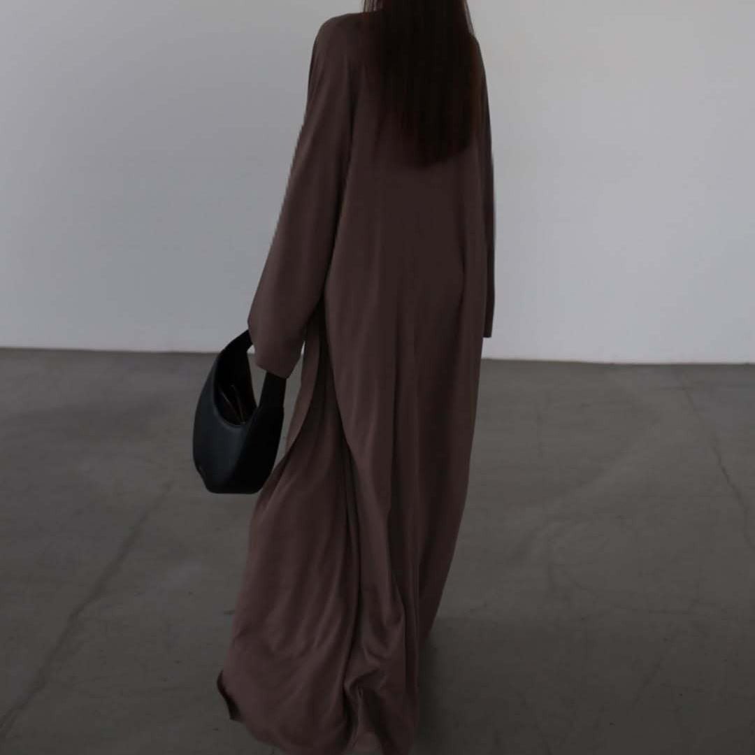 Three - Piece Cape Cardigan Set | Crop Top & Wide - Leg Pants Outfit(MS258) - Mariam's Collection