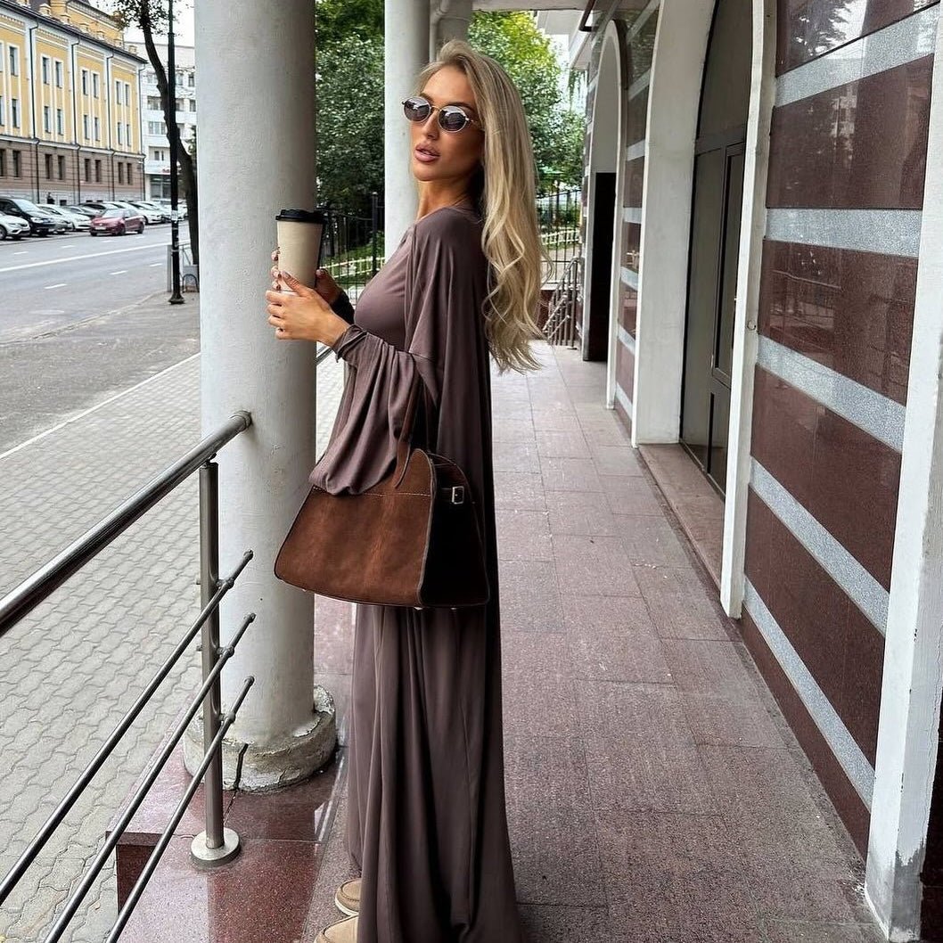 Three - Piece Cape Cardigan Set | Crop Top & Wide - Leg Pants Outfit(MS258) - Mariam's Collection