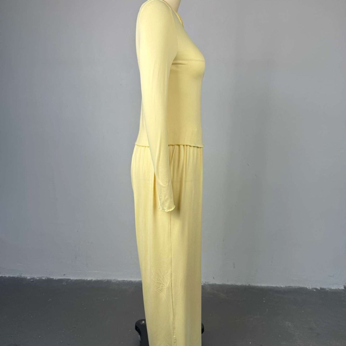 Three - Piece Cape Cardigan Set | Crop Top & Wide - Leg Pants Outfit(MS258) - Mariam's Collection