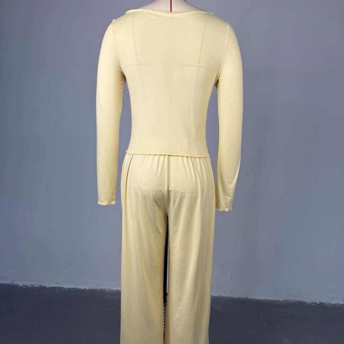 Three - Piece Cape Cardigan Set | Crop Top & Wide - Leg Pants Outfit(MS258) - Mariam's Collection