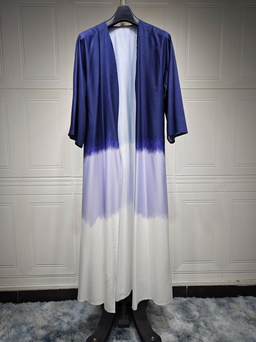 Tie-Dye Cape Cardigan Dress Abaya