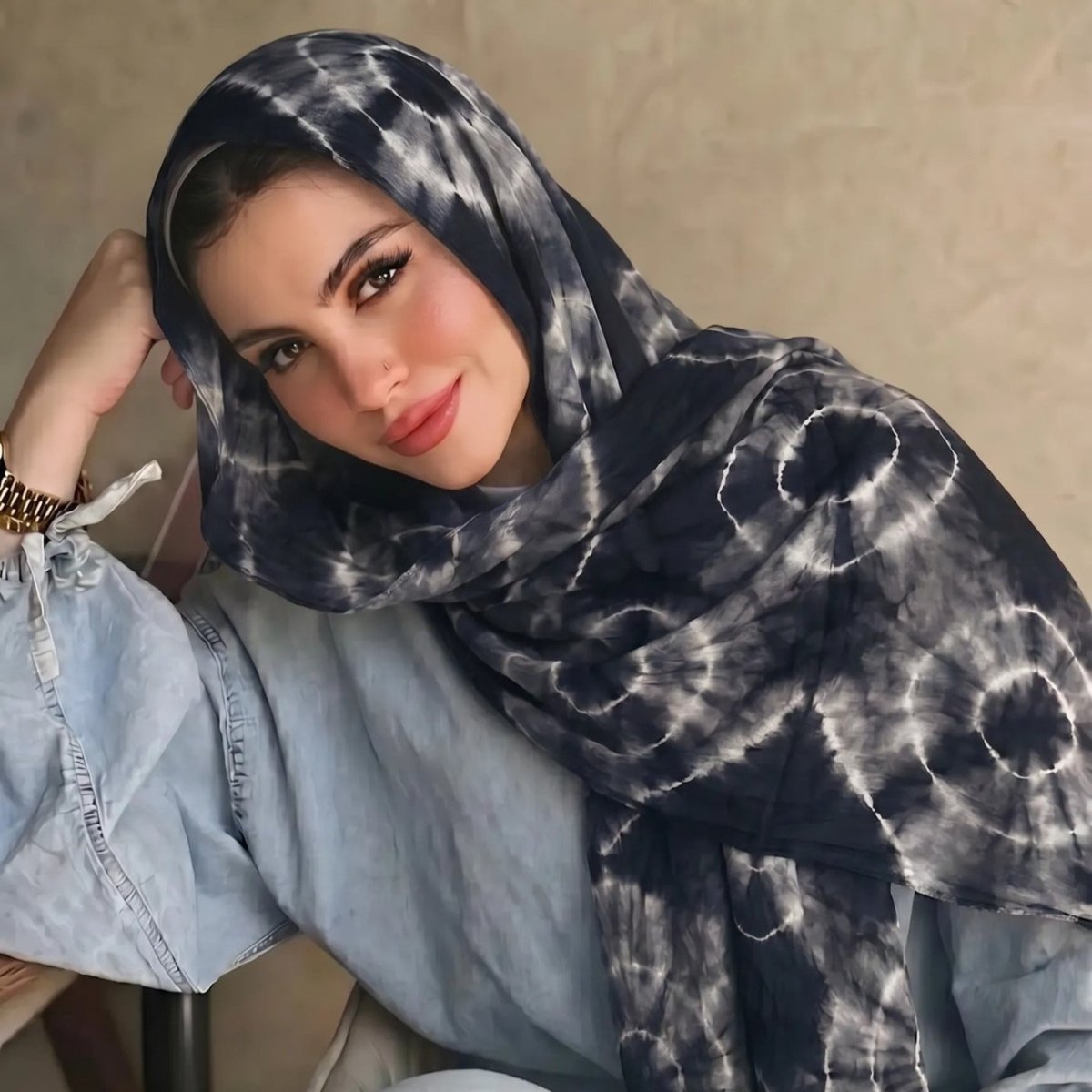 Tie-Dye Hijab Scarf(MH232) - Mariam's Collection