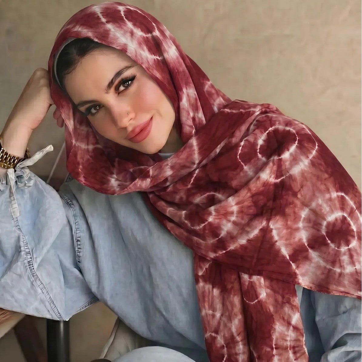 Tie-Dye Hijab Scarf(MH232) - Mariam's Collection