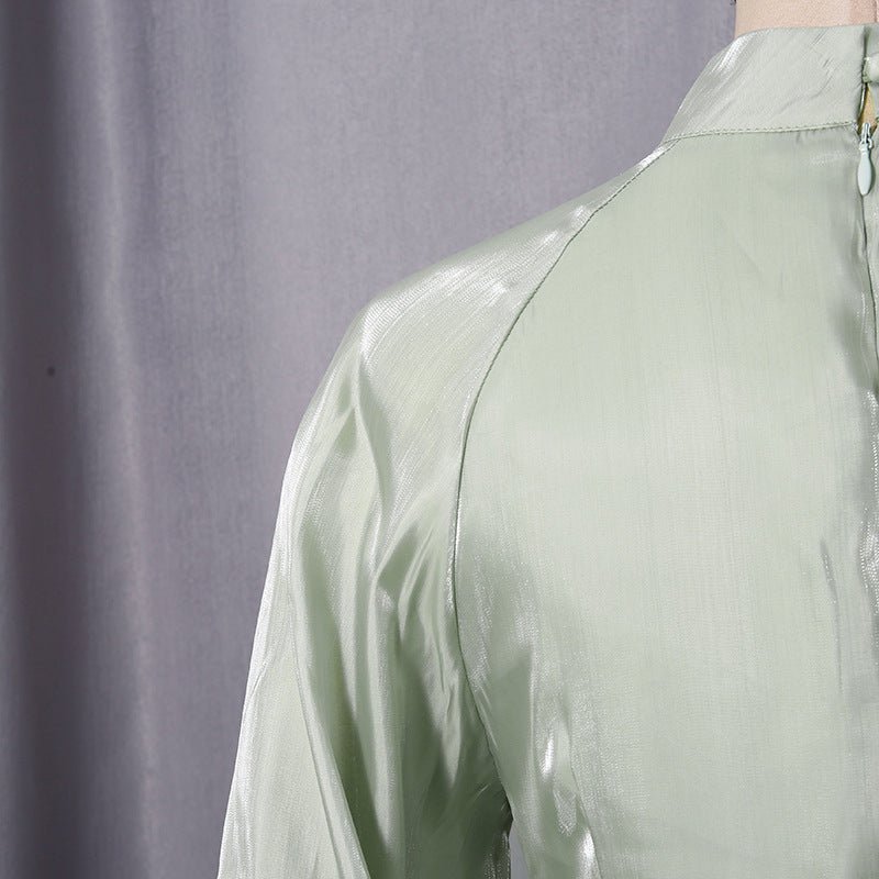 Tiered Ruffle Gown with Pintuck Bodice(MS256) - Mariam's Collection