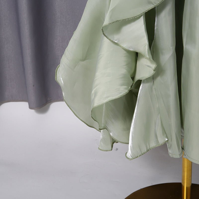 Tiered Ruffle Gown with Pintuck Bodice(MS256) - Mariam's Collection