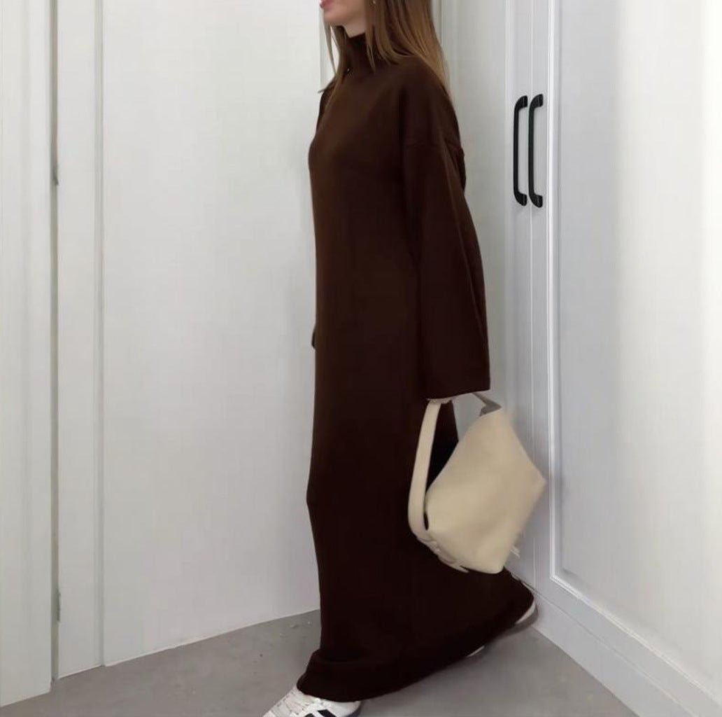 Turtleneck Knit Maxi Dress(MS547) - Mariam's Collection