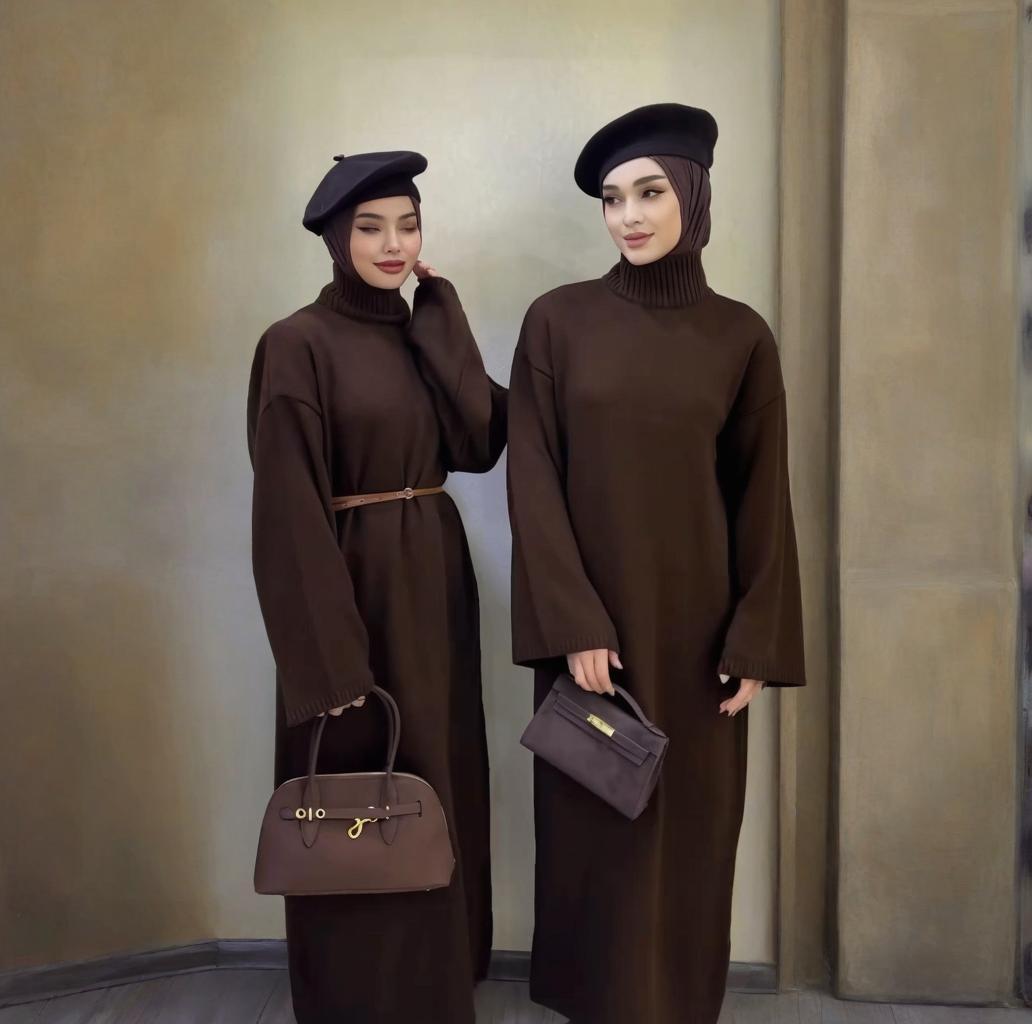 Turtleneck Knit Maxi Dress(MS547) - Mariam's Collection