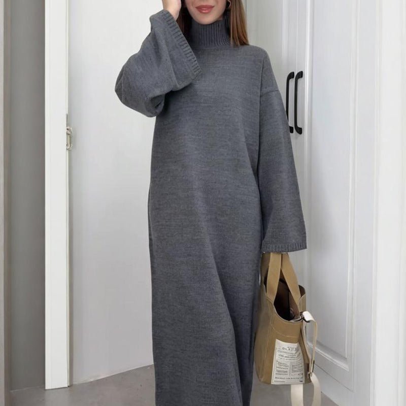 Turtleneck Knit Maxi Dress(MS547) - Mariam's Collection