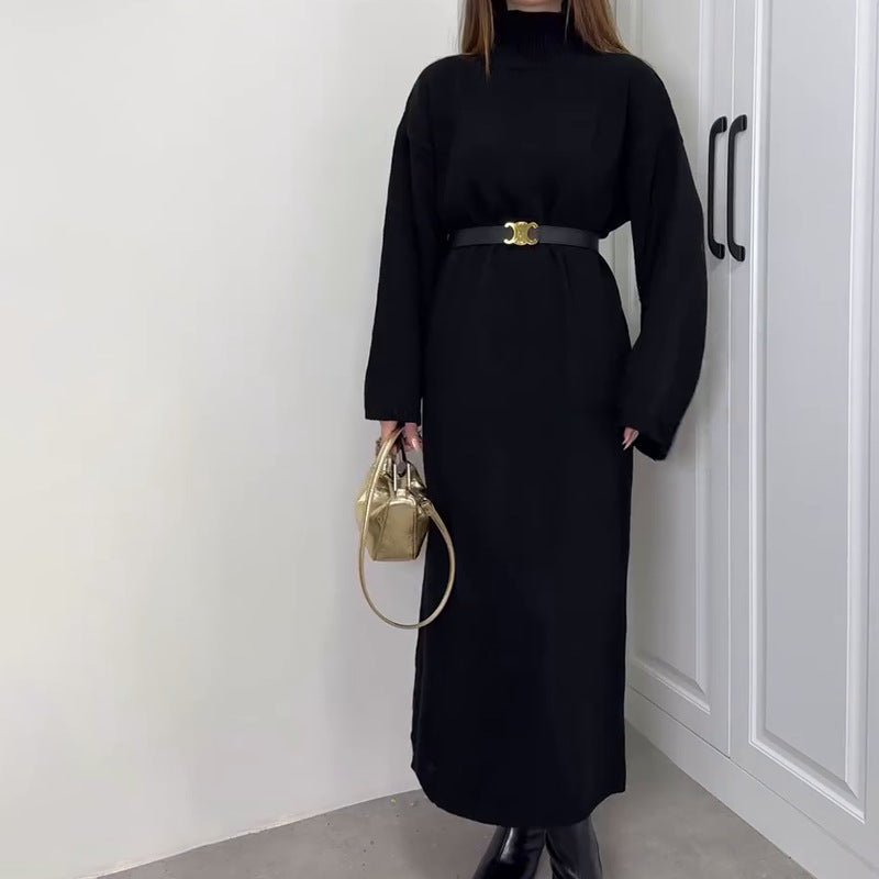 Turtleneck Knit Maxi Dress(MS547) - Mariam's Collection