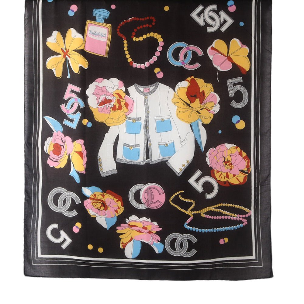 Twill Cotton Printed Scarf (MH215) - Mariam's Collection