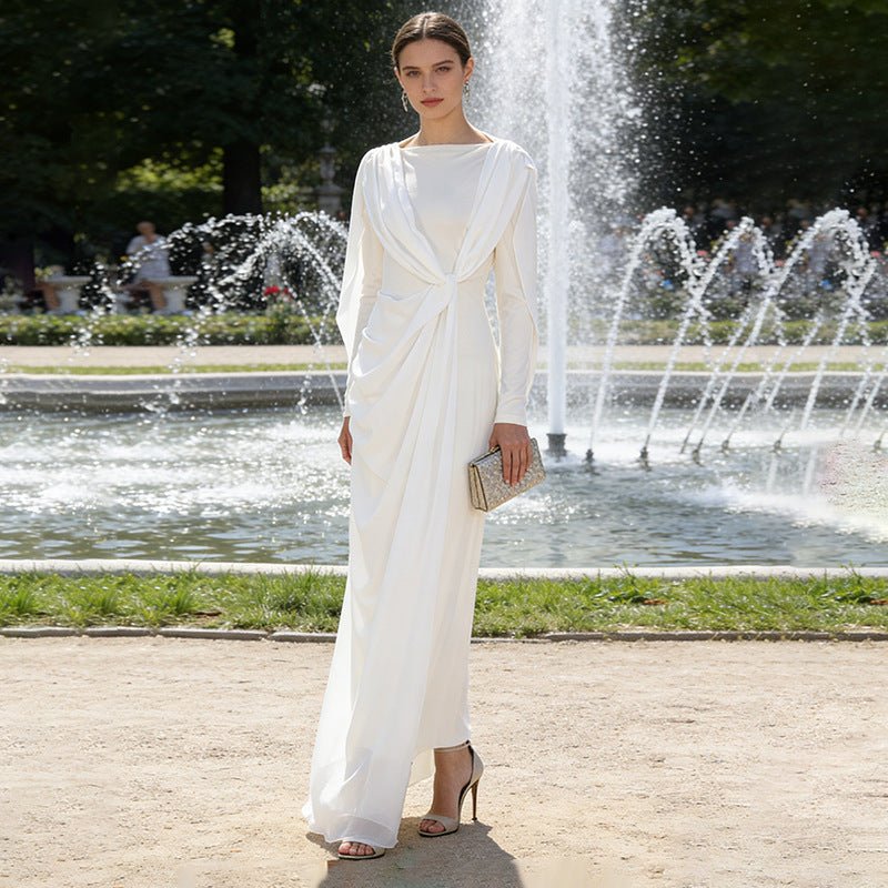 Twisted Drape Maxi Dress(MS364) - Mariam's Collection