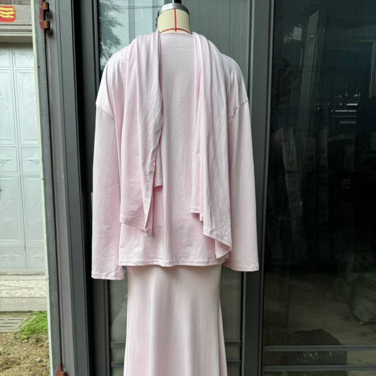 Two - Piece Modest Set with Attached Hijab(MS381) - Mariam's Collection