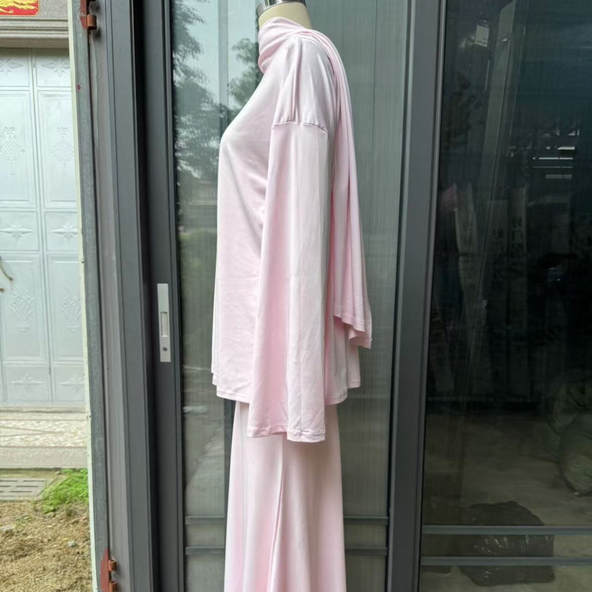 Two - Piece Modest Set with Attached Hijab(MS381) - Mariam's Collection