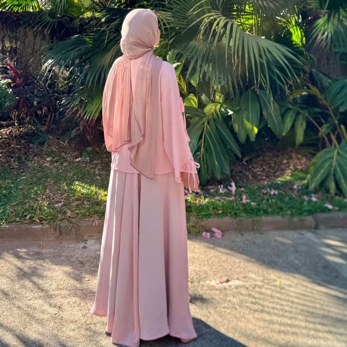 Two - Piece Tunic & Maxi Skirt Set with Pockets(MS379) - Mariam's Collection