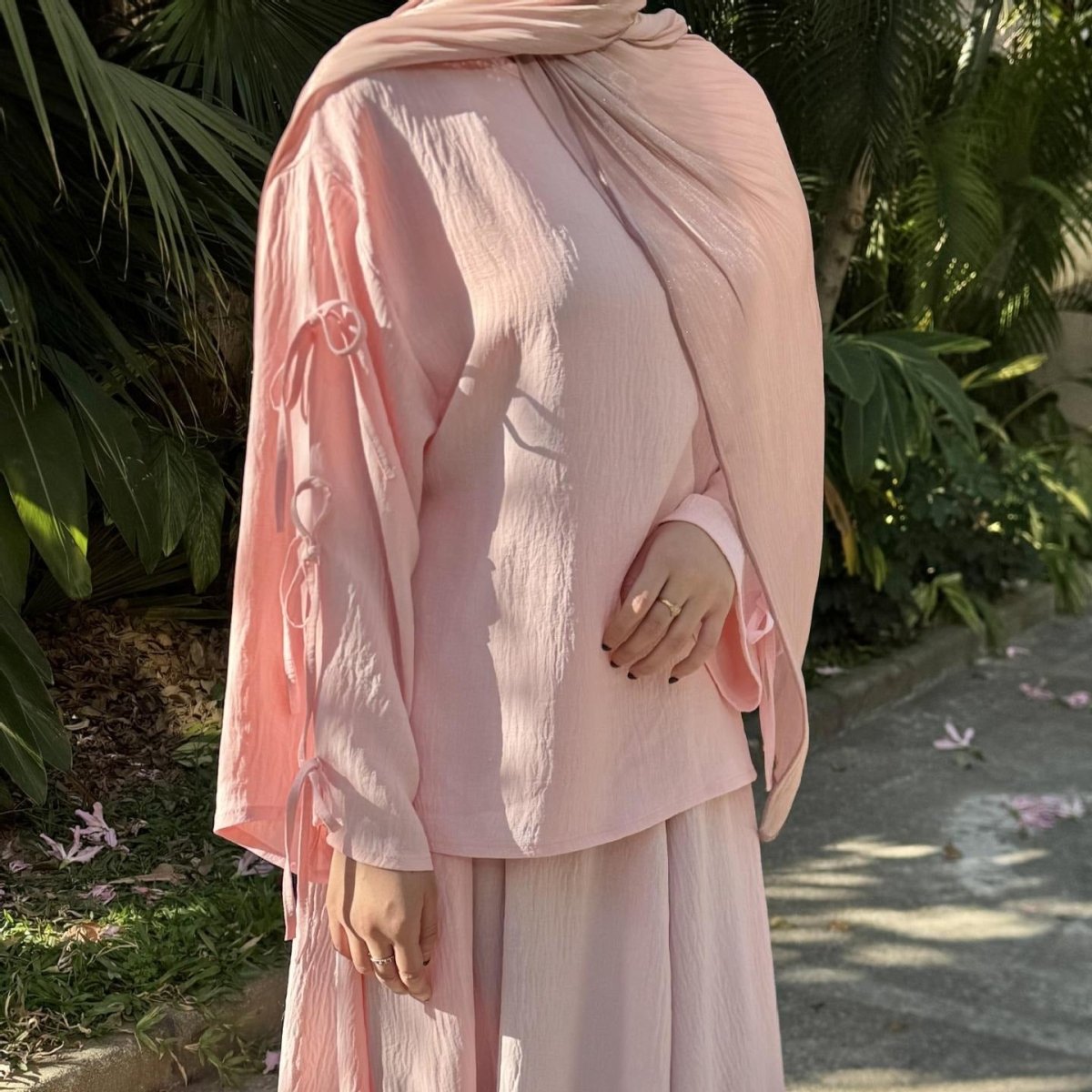 Two - Piece Tunic & Maxi Skirt Set with Pockets(MS379) - Mariam's Collection